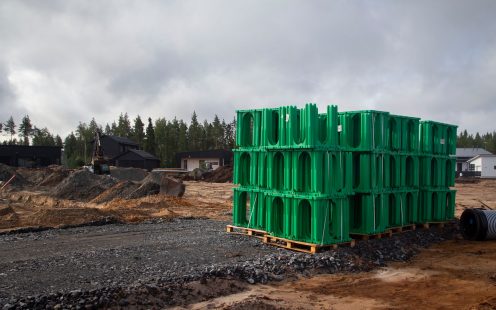 Stormbox II - hulevesikasettien asentaminen Kivikkokankaalla