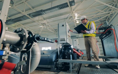 Lead-free video thumbnail with technician operating potable drinking water system