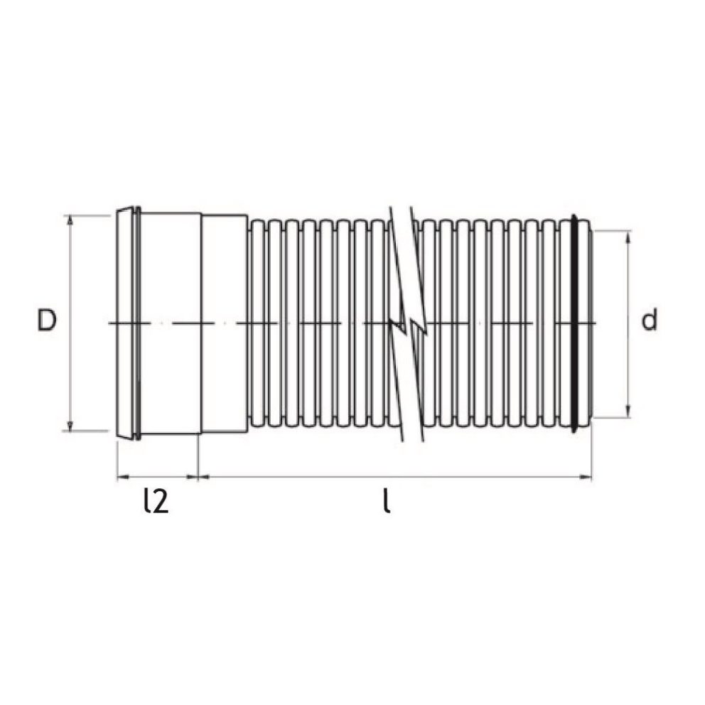 Technical drawing PP pragma SN8 pipe 2
