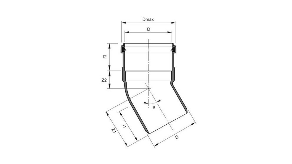 Measurement drawing bend 30gr 1 socket Eurosocket