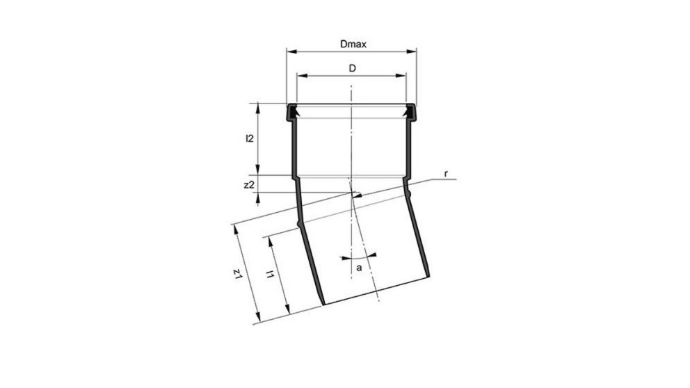 Measurement drawing bend 15gr 1 socket segmented
